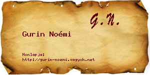 Gurin Noémi névjegykártya